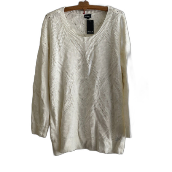 TORRID SIZE 3X CLOUD DANCER EVERYDAY SOFT SWEATER Winter Cream White NEW - Picture 5 of 8